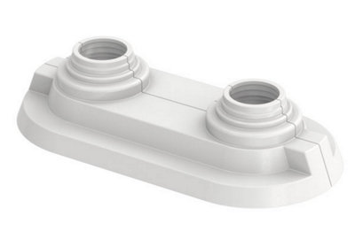 Flamco 14-20mm Double Collar Rose Cover Pipe Holes Gaps Hiding Universal White Rosette