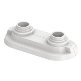 Flamco 14-20mm Double Collar Rose Cover Pipe Holes Gaps Hiding Universal White Rosette