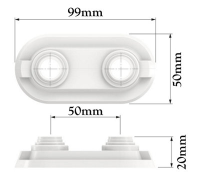 Flamco 14-20mm Double Collar Rose Cover Pipe Holes Gaps Hiding Universal White Rosette