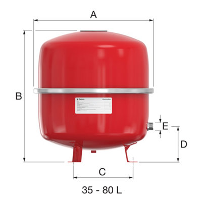 Flamco 35 Litre Baseflex Contra-Flex Membrane Pressure Expansion Vessel ...