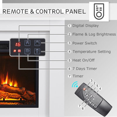 FLAMEKO 39" Savannah Fireplace with surround and Realistic Flame Effect Heater White Multiple Colours Available