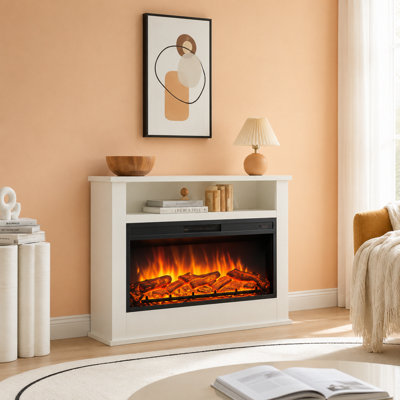 FLAMEKO 41" Savannah Freestanding Electric Fireplace Suite