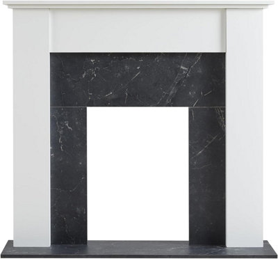 FLAMEKO 43" Mantel Surround For Verona Insert Suitable For All 16" Inserts (White And Black)