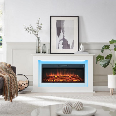 FLAMEKO 50" Savannah Freestanding Electric Fireplace Suite