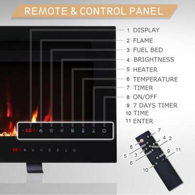 FLAMEKO 50" Winslow Wall Mounted/Media Wall/Free Standing Fireplace With Realistic Flame Effect Heater 9 Colour Flame Effect