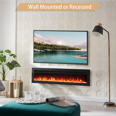 FlameKo Dilton 50"/127cm 3 in 1 Electric Fireplace, Freestanding, Wall