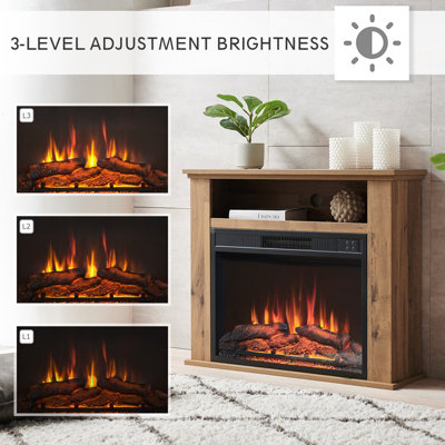 FlameKo Sahara Fireplace with 31" surround and Realistic Flame Effect Heater Dark Bronx Oak Multiple Colours Available