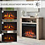 FlameKo Sahara Fireplace with 31" surround and Realistic Flame Effect Heater Natural Light Bronx Oak Multiple Colours Available