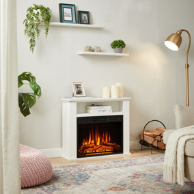 FlameKo Sahara Fireplace with 31" surround and Realistic Flame Effect Heater White Multiple Colours Available