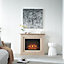 FlameKo Savannah Fireplace with 39" surround and Realistic Flame Effect Heater Natural Light Bronx Oak Multiple Colours Available