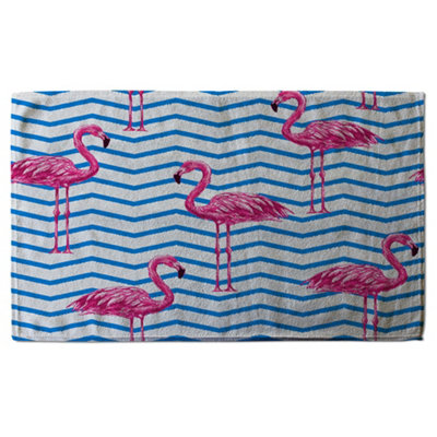 Flamingo & Blue Geometric Lines (Bath Towel) / Default Title Price Comparisons | Compare The Build
