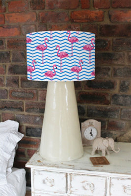 Flamingo & Blue Geometric Lines (Ceiling & Lamp Shade) / 25cm x 22cm ...