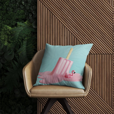 Flamingo Ice Cream Outdoor Cushion 60cm x 60cm