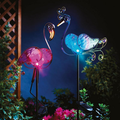 Solar powered flamingo store garden lights