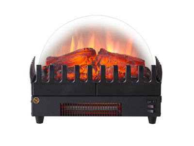 FLAMME 16" Basket Fire Glowing Logs and Flame Effect With Heater
