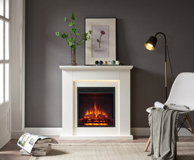 FLAMME 35" Stratford Fireplace with surround 2kW Fireplace Heater White Multiple Colours Available Price Comparisons | Compare The Build