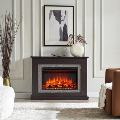 FLAMME 43" Casella Freestanding Fireplace Suite