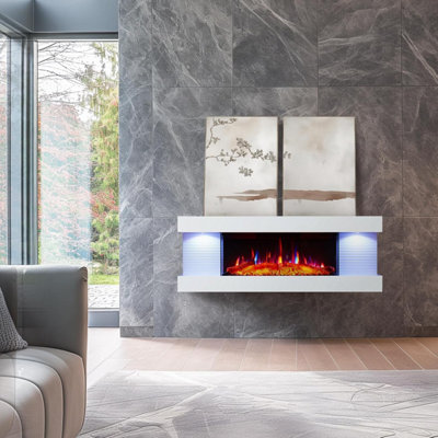 FLAMME 44" Atacama Electric Wall Mounted Fire Multiple Flame Colours Sound Effects