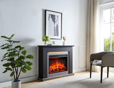 FLAMME 44" Valenza Freestanding Fireplace Suite