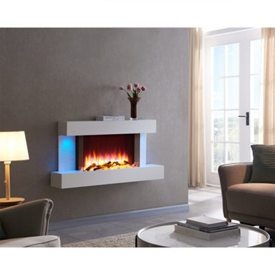 FLAMME 47" Kingston Wall Mounted Fireplace up to 60" with 3 Flame Colours and 13 Mood Lighting Options Multiple Colours Available Price Comparisons | Compare The Build