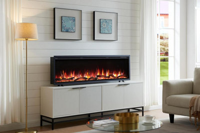FLAMME 50" Avena Media Wall Insert/Freestanding Fireplace