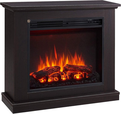 FLAMME Ashbourne Fireplace with 32" surround with 2kW Fireplace Heater Espresso Oak Multiple Colours Available