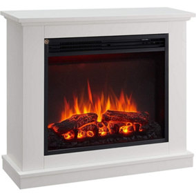 FLAMME Ashbourne Fireplace with 32" surround with 2kW Fireplace Heater White Multiple Colours Available