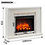 FLAMME Ecula Fireplace with 43'' surround with 2kW Fireplace Heater White