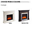 FLAMME Everleigh Electric 110cm / 43" Fireplace Suite Multiple Colour Options Avaliable (WHITE)