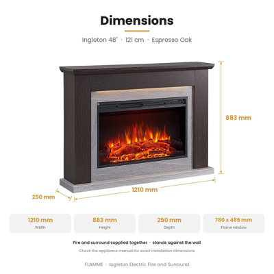 FLAMME Ingleton Electric Fireplace with 48