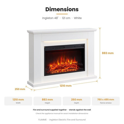 FLAMME Ingleton Electric Fireplace with 48