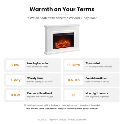 FLAMME Ingleton Electric Fireplace with 48