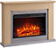 FLAMME Ingleton Fireplace with 48" surround with 2kW Fireplace Heater Espresso Oak Multiple Colours Available