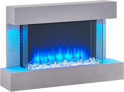 FLAMME Kingston Wall Mounted Fireplace up to 60" with 3 Flame Colours