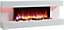 FLAMME Kingston Wall Mounted Fireplace up to 60" with 3 Flame Colours and 13 Mood Lighting Options (60" WHITE)