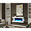 FLAMME Kingston Wall Mounted Fireplace up to 60" with 3 Flame Colours and 13 Mood Lighting Options (60" WHITE)