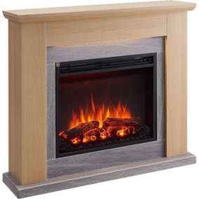 FLAMME Mardella Fireplace with 40" surround with 2kW Fireplace Heater Black Multiple Colours Available