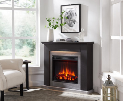 FLAMME Mardella Fireplace with 40" surround with 2kW Fireplace Heater Black Multiple Colours Available