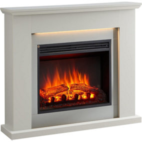 FLAMME Mardella Fireplace with 40" surround with 2kW Fireplace Heater Black Multiple Colours Available