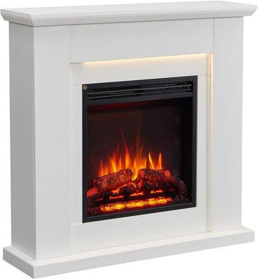 FLAMME Stratford Fireplace with 35" surround with 2kW Fireplace Heater Espresso Oak Multiple Colours Available