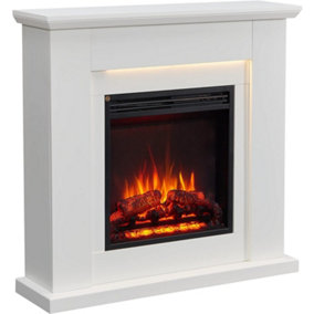 FLAMME Stratford Fireplace with 35" surround with 2kW Fireplace Heater Espresso Oak Multiple Colours Available