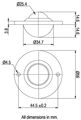 Flange Fixing Series - Carbon Chrome Load Ball Diameter 25.4mm
