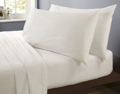 Flannelette Plain and Fitted Sheet Set