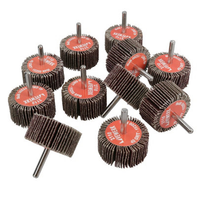 thumbnail image 2 of 10-Pack 50mm 40 Grit Flap Wheel Discs For Drills, Shaft Mounted Abrasive Sanding 2 of 4