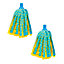 Flash 3 Piece Handle, 3 x Lightning (30% Microfibre with Abrasive Strips) Mop Heads & Mop Bucket Set