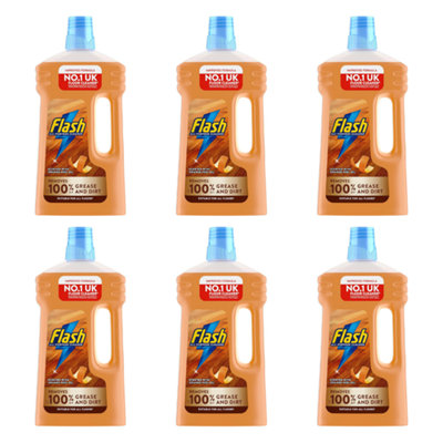 Flash All-Purpose Wood Surface Cleaner with Orange Oil 1L - Pack of 6