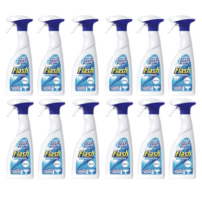 Flash Bathroom Surface Cleaner Spray, 500ml x 12