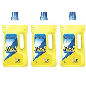 Flash Clean & Shine All Purpose Cleaner Lemon 1 Litre Bottle (Pack of 3)