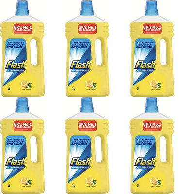 Flash Clean & Shine All Purpose Cleaner Lemon 1 Litre Bottle (Pack of 6