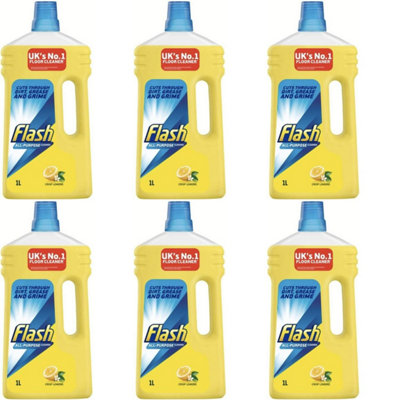 Flash Clean & Shine All Purpose Cleaner Lemon 1 Litre Bottle (Pack of 6)